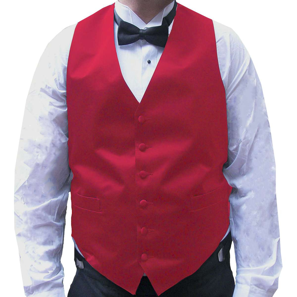 Men's Red Tuxedo Vest with 6 Buttons