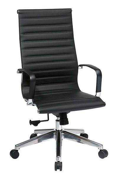 SO-74603LT High-Back Black Eco Leather Chair - Click Image to Close