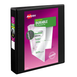 Avery® Durable View Binder, 1-1/2" EZD Rings, 400-Sheet, Black