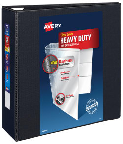 Avery® Heavy-Duty View Binder, 4" Rings, 780-Sheet-Black (79604)