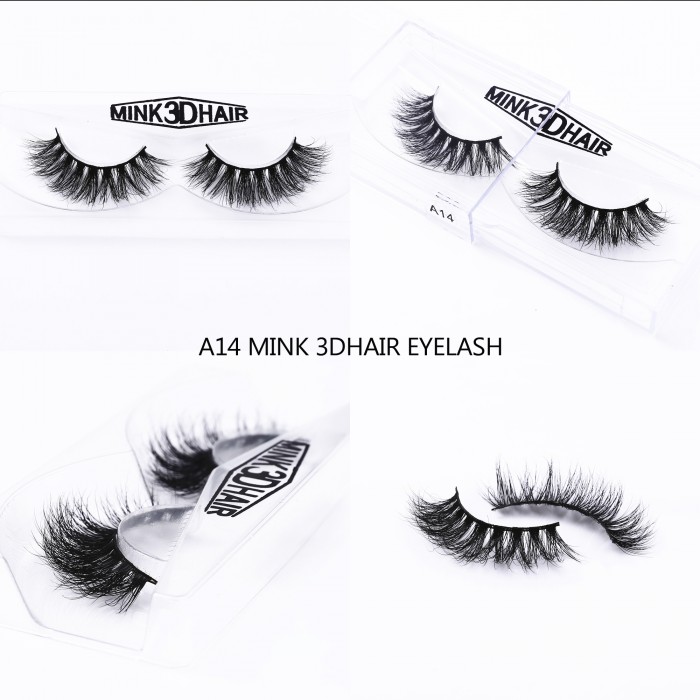 3D Mink Eye Lashes A14 Black - Click Image to Close