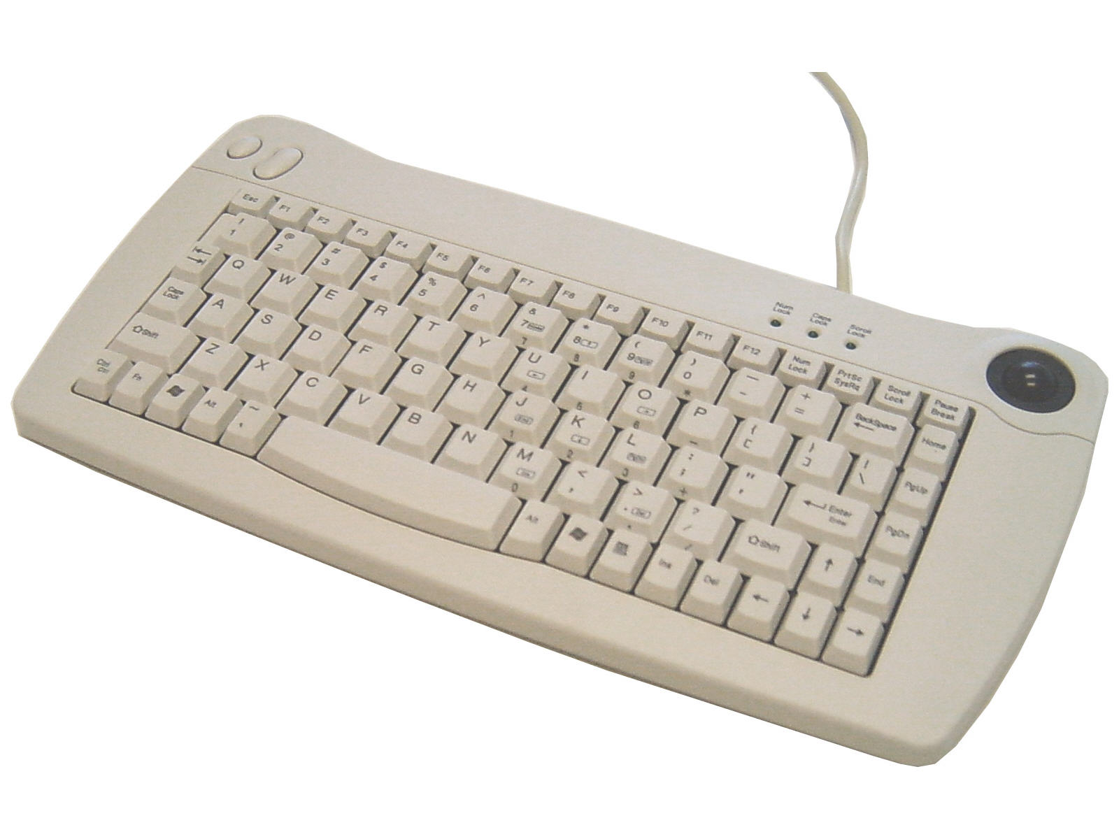 Mini USB Keyboard with Trackball (White)