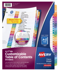 Avery® Ready Index® A-Z Binder-11125 Dividers, Table of Contents