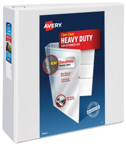 Avery® Heavy-Duty View Binder, 4" Rings, 780-Sheet-White (79704)