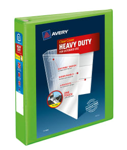 Avery® Heavy-Duty View Binder, 1-1/2" Green, 375-Sheet, (#79171) - Click Image to Close