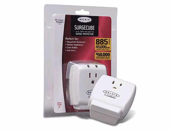 1-Outlet Home Series SurgeCube, Wall Mou