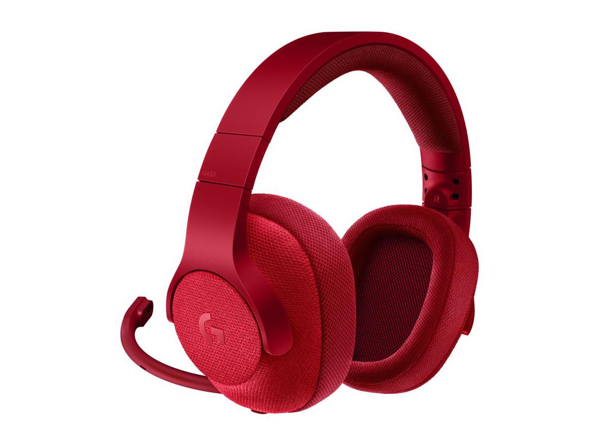 LOGITECH G433 WIRED SURROUND GAMING HEADSET (RED)