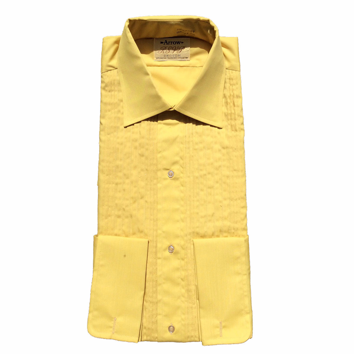Men's Vintage Tuxedo Shirt in Mustard or Azure by Arrow RSVP