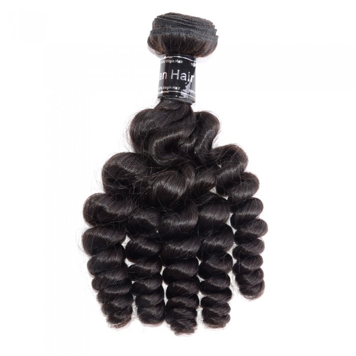 Virgin Brazilian Hair #1B Black Loose Curly 12 Inch (100g)