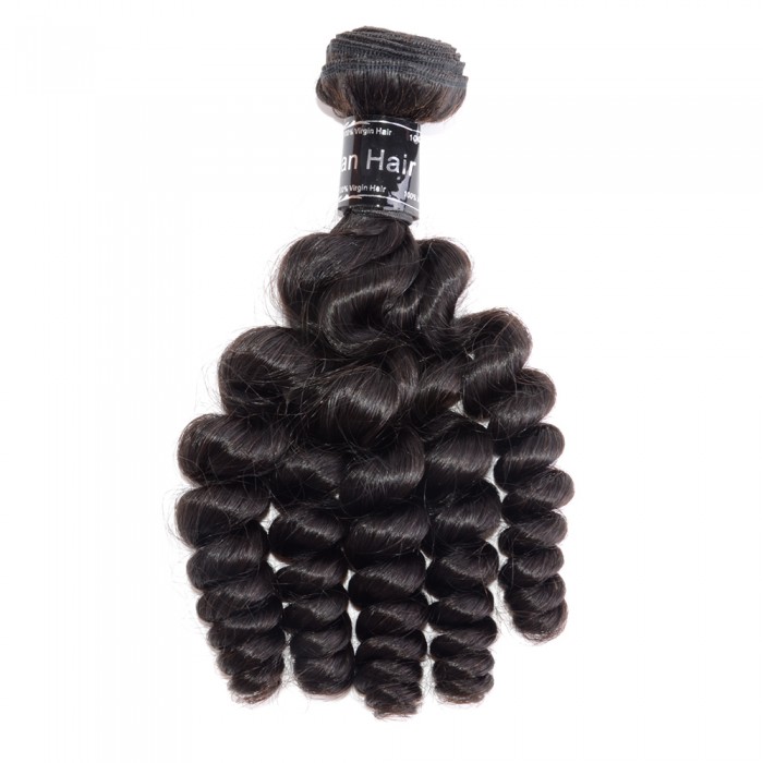 Virgin Brazilian Hair #1B Loose Curly Black 18 Inch (100g)