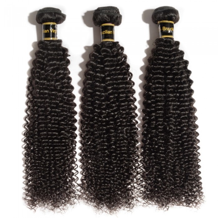 Virgin Brazilian Hair #1B Black Kinky Curl 10 Inch (100g)
