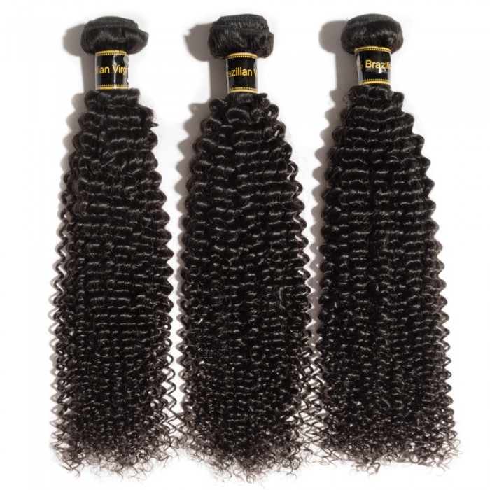 Virgin Brazilian Hair #1B Kinky Curly Black 22 Inch (100g) - Click Image to Close