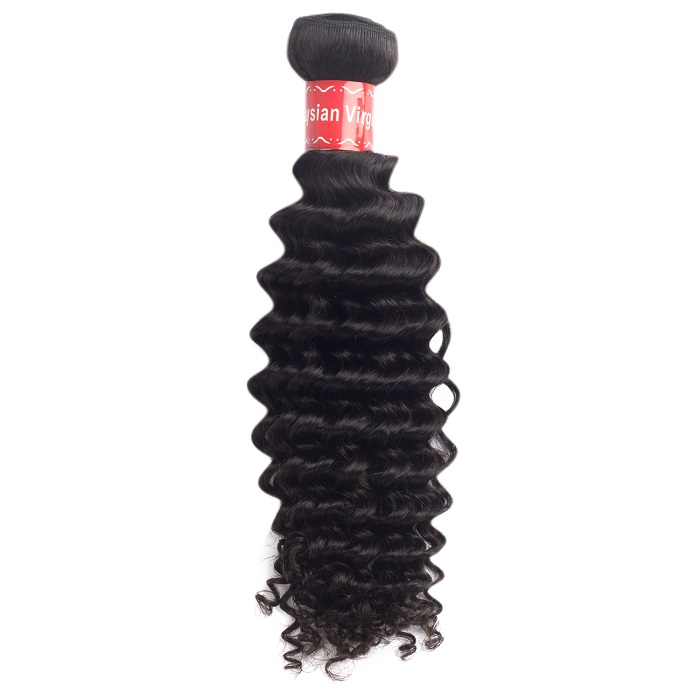 Virgin Malaysian Hair #1B Deep Curly Black 24 Inch (100g)