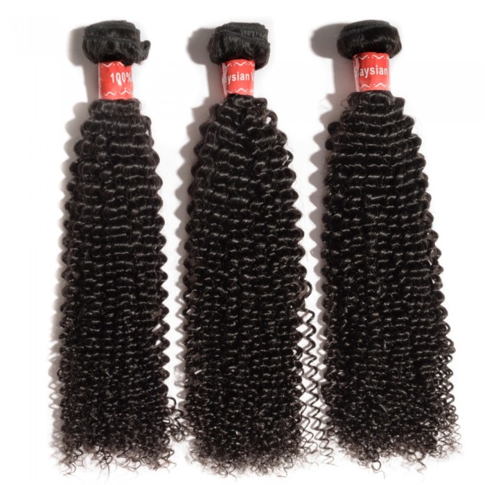 Virgin Malaysian Hair #1B Kinky Curly Black 10 Inch (100g)