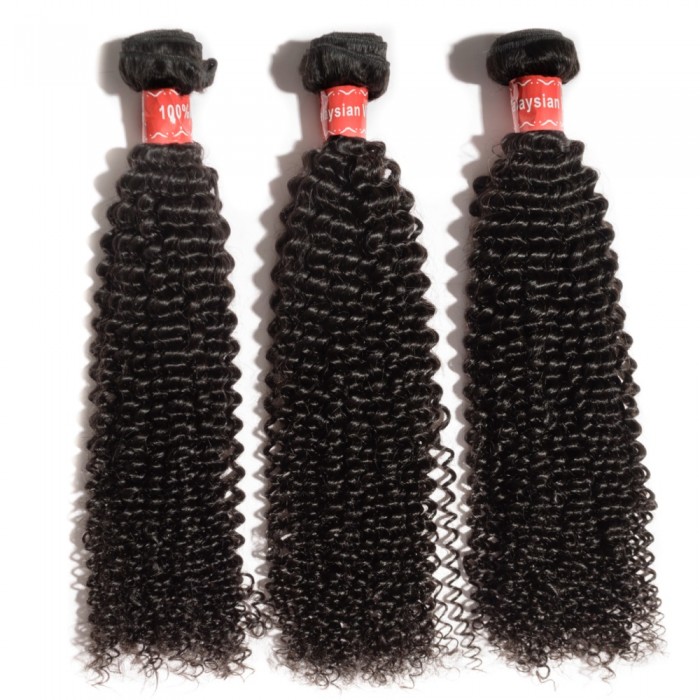 Virgin Malaysian Hair #1B Kinky Curly Black 20 Inch (100g)