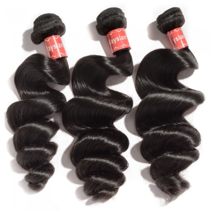 Virgin Malaysian Hair #1B Natural Wavy Black 30 Inch (100g)