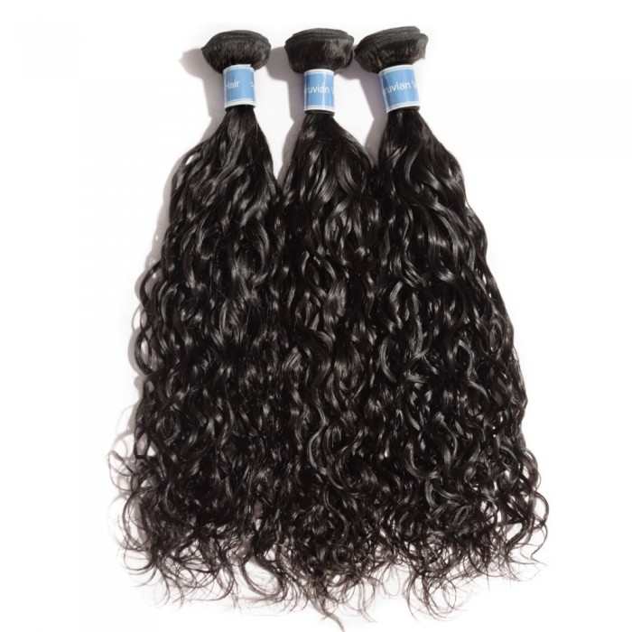 Virgin Peruvian Hair #1B Natural Wavy Black 18 Inch (100g)