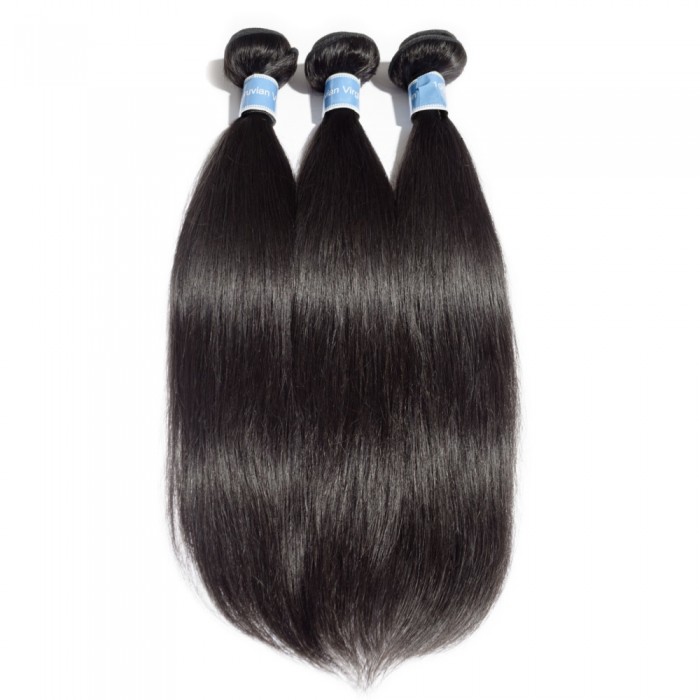 Virgin Peruvian Hair #1B Straight Black 26 Inch (100g)