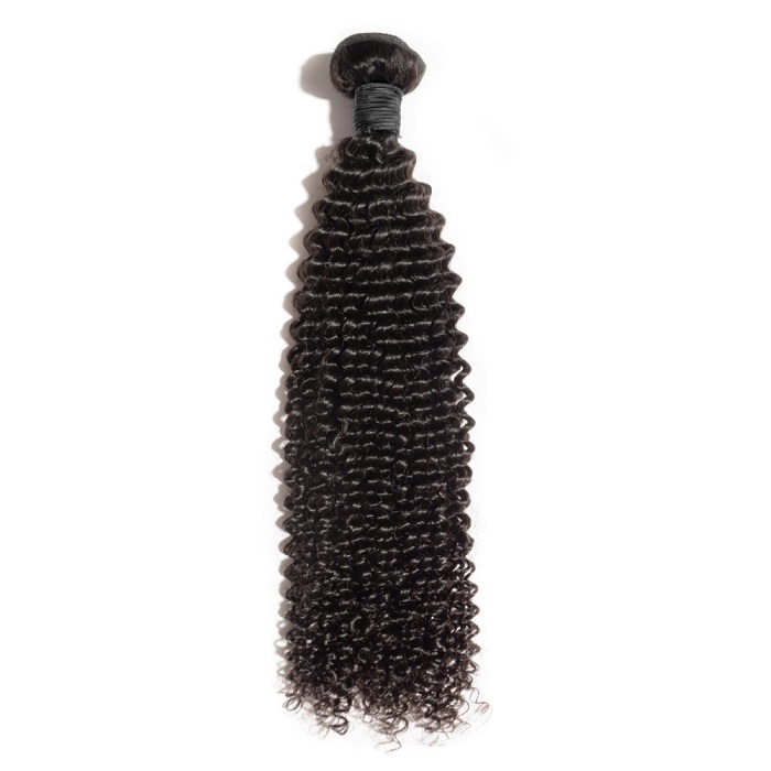 Virgin Indian Hair #1B Kinky Curly Black 10 Inch (100g)