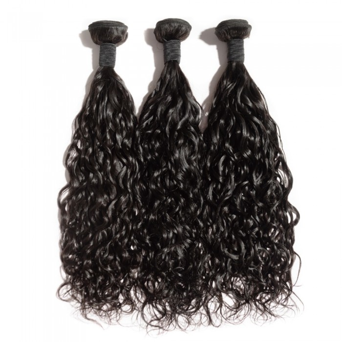 Virgin Indian Hair #1B Natural Wavy Black 18 Inch (100g)