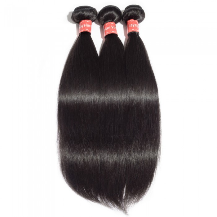 Virgin Malaysian Hair #1B Straight Black 14 Inch (100g)