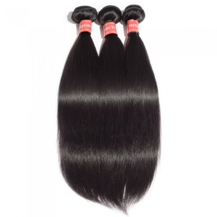 Virgin Malaysian Hair #1B Straight Black 22 Inch (100g)