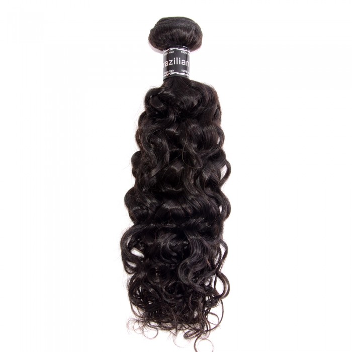 Virgin Brazilian Hair #1B Italy Curly Black 30 Inch (100g) - Click Image to Close