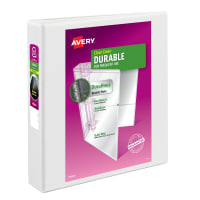 Avery® Durable View Binder, 1-1/2" EZD Rings, 400-Sheet, White
