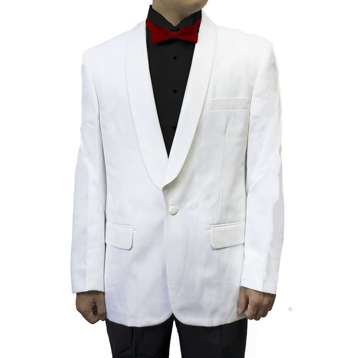 Men's 2 Piece White Dinner Jacket & Black Tuxedo Pants