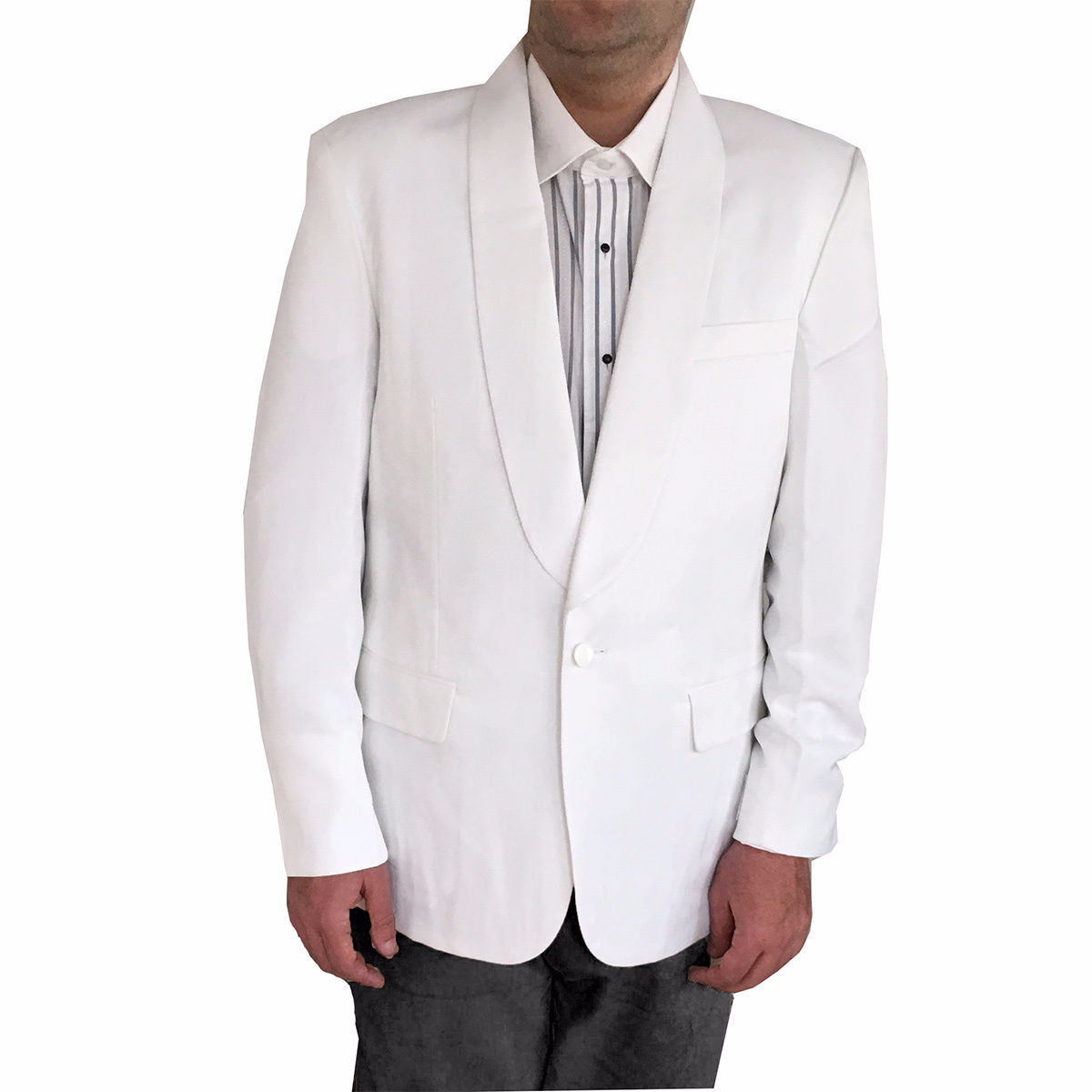 Men's White Tuxedo Dinner Jacket with Shawl Collar