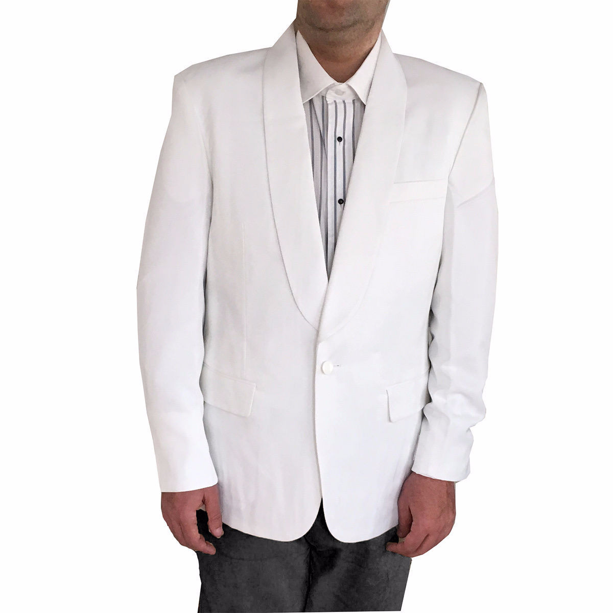 Men's White Tuxedo Dinner Jacket with Shawl Collar - Click Image to Close