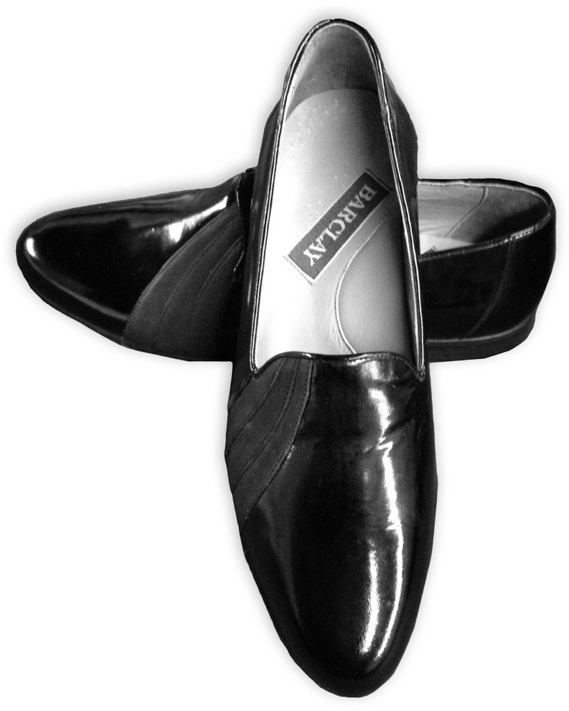 Men's Black Barclay Spencer Leather Tuxedo Shoes