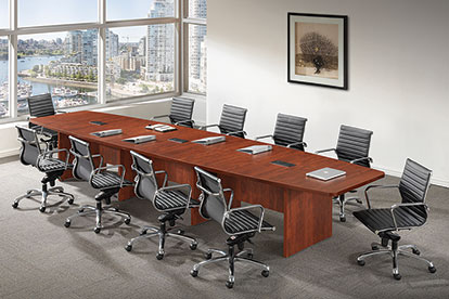 SO-Boat Shaped Conference Table w/Slab Base