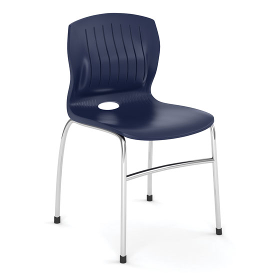 Armless Guest Stack Chair with Chrome Frame