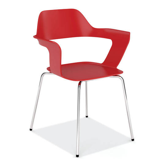 A Stackable Sled Base Chair with Chrome Frame