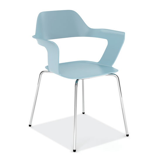 A Stackable Sled Base Chair with Chrome Frame