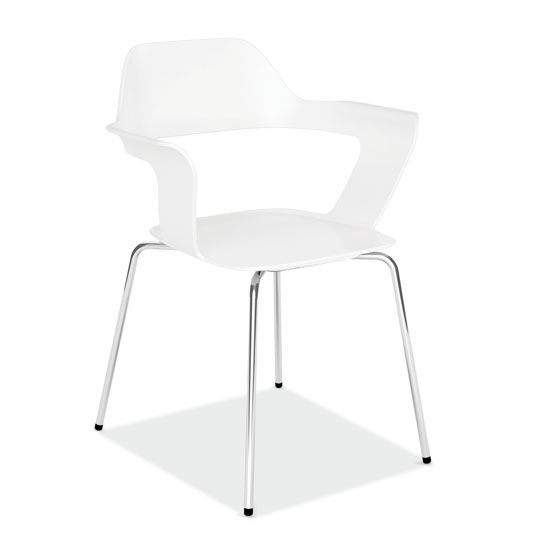 A Stackable Sled Base Chair with Chrome Frame