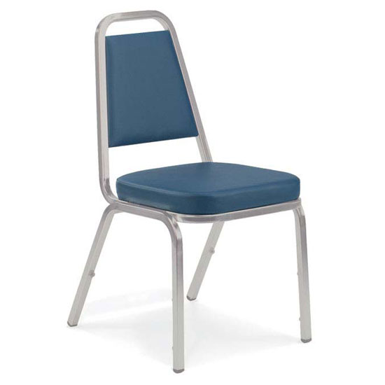 SO19 Upholstered Stack Chair with Crown Seat and Metal Frame