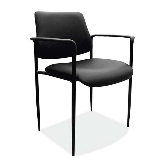 Guest Stack Chair with Arms and Black Frame