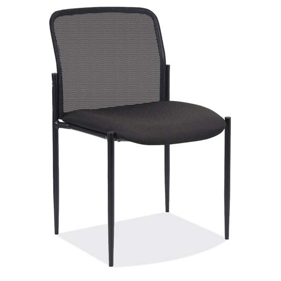 Armless Side Chair with Black Frame