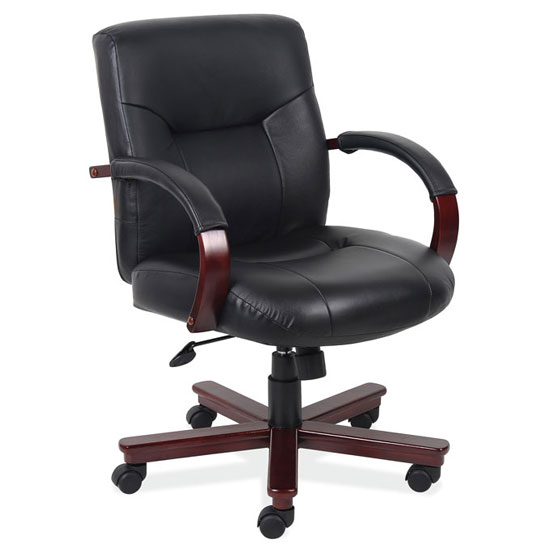 An Executive Mid Back Swivel Tilt with Mahogany Frame