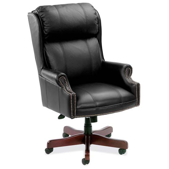 A High Back Executive Swivel-Mahogany Finish