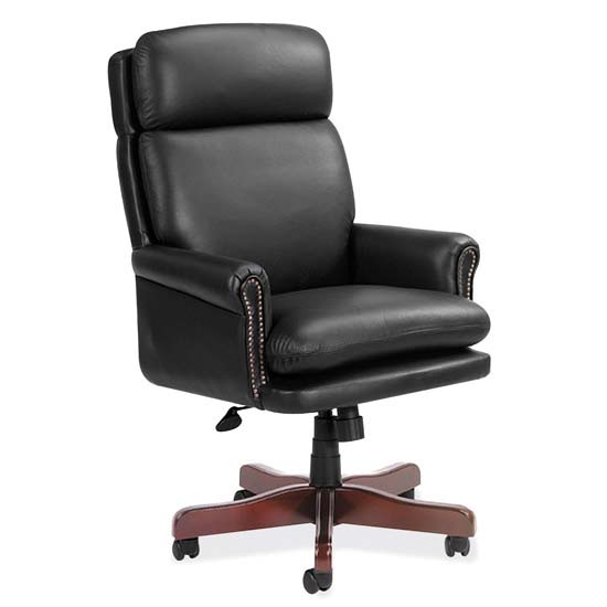 A High Back Executive Swivel - Mahogany Finish