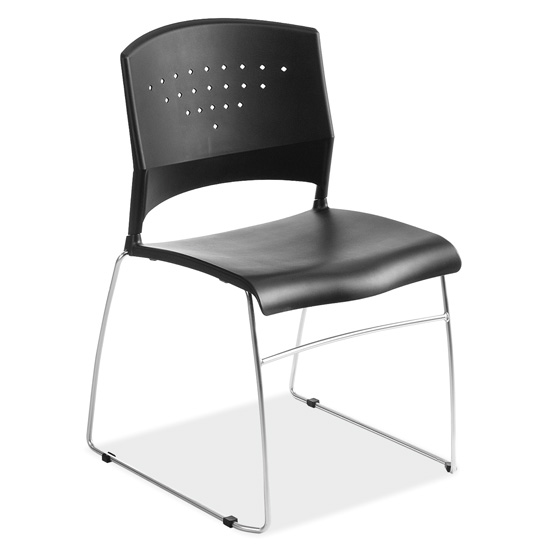 A Stackable Side Chair with Chrome Frame