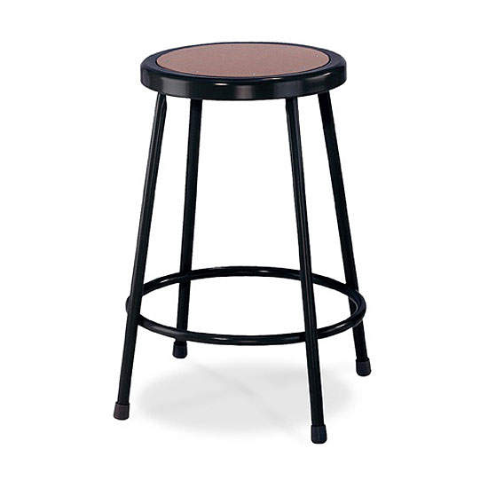 Black Stool with Round Hardboard Seat