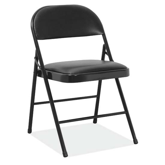 A Steel Folding Chair with Padded Seat Back