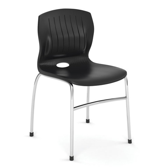 Armless Guest Stack Chair with Chrome Frame