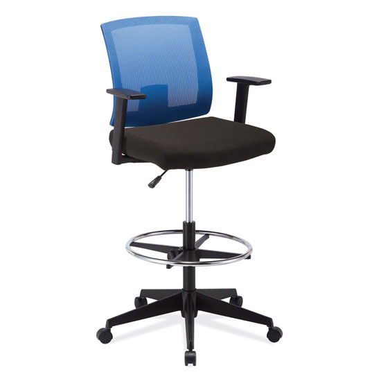 Mesh Back Task Stool, Upholstered Seat with Footring