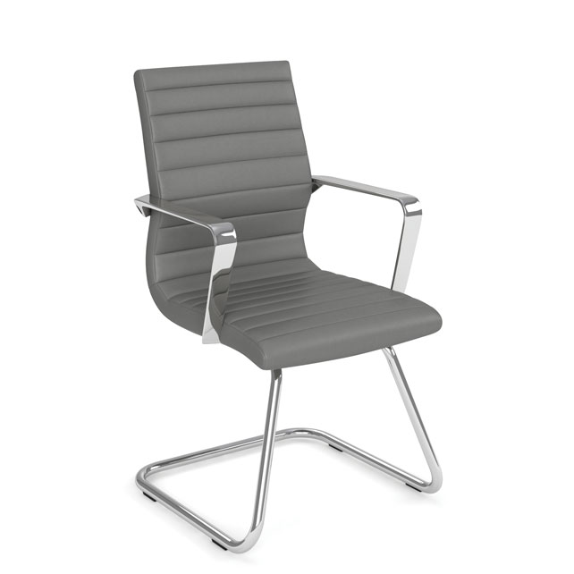 An Executive Guest Sled Base Chair with Chrome Frame