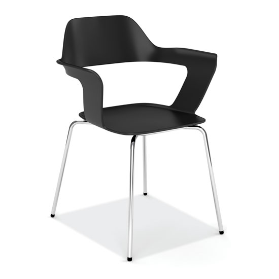 A Stackable Sled Base Chair with Chrome Frame